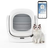 Smart Cat Litter Box with App Control, 68L Large Capacity, 8L Waste Bin, Aroma Box, Infrared Safety, for 1–2 Cats, Self-Cleaning, Quiet, Child-Safe 53 x 45.5 x 56.5 cm balta