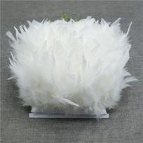 1 Meter Wedding Party Natural Turkey Feathers Ribbon Tassel Apparel Fabric Handmade Feathers Trim mėlyna
