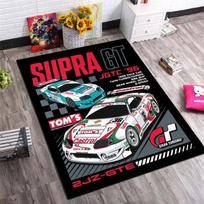 Supra GT JGTC Race Car Poster Print Area Rug Non‑Slip Rectangular Floor Mat Car Enthusiast Decor Rug for Gaming Room Living Bedroom 40x60cm( 15x23in ) black
