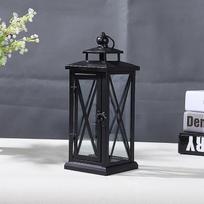 Vėjui atsparūs žibintų stikliniai žvakių laikikliai Metaliniai Dideli Juodi Vestuvių Modernaus Dizaino Marokiečių Žvakidė Namų Dekoras black
