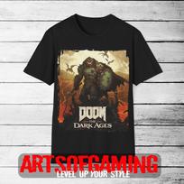 Riboto tiražo žaidimų Doom Dark Ages / Softstyle T / gamer marškinėliai Unisex marškinėlis Medvilninis Oversize Didelis dydis L brown