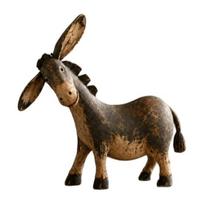 Dervos gyvūno skulptūra, Vintažinė asilo skulptūra, Rustic sodybos figūrėlė, Stalo puošmena, Biuro stalo aksesuarai lentynai, židiniui ir svetainei 1pc black