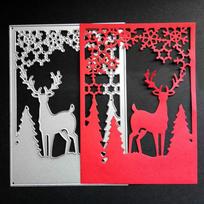 Christmas The deer looking Scrapbooking DIY album cards paper die metal craft stencils punch cuts red