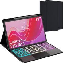 Dėklas lenovo tab m11 2024 11 colių planšetiniam kompiuteriui su klaviatūra: 7 spalvų apšvietimo qwertz vokiečių klaviatūra su jutikliniu kilimėliu - nuimamas apsauginis dėklas su rašiklio laikikliu, skirtas lenovo tablet m11 (tb330/tb331)