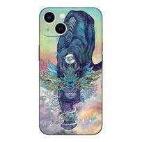 Black tpu case for iphone 5 5s se 2020 6 6s 7 8 plus x 10 XR XS 11 12 13 mini pro MAX back cover Shanhaijing illustration iphone 11 black