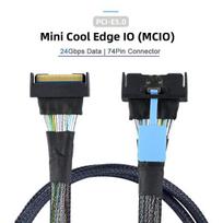 Cablecc mini cool edge io mcio str pci-e 5.0 sff-8654 pci-e slimline sas 8i 74pin male to 74pin sff-8654 sas 4.0 male sff-8654 ilginimo kabelis 50 cm