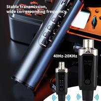 Yinker Xlr belaidis mikrofono siųstuvo imtuvas 1 prie 1 Uhf belaidis mikrofonas dinaminiam mikrofonui kondensatorinis mikrofonas 50 m dainavimui / viešam kalbėjimui