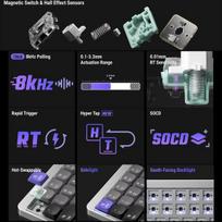 Nuphy Air75 He Rapid Trigger žaidimų klaviatūra, Hall Effect 75% išdėstymas, pritaikomo aktyvavimo laidinė klaviatūra, magnetiniai jungikliai, Rgb Hotswap žemo profilio
