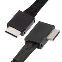Nfhk Oculink Pcie 4.0 Pci-express Sff-8611 4i į Sff-8611 kairės pusės kampinis 90 laipsnių duomenų kabelis Egpu Ssd 50cm
