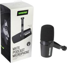Shure Mv7x Xlr podcast mikrofonas, dinaminis mikrofonas su profesionalia kokybe podcast'ams ir vokaliniams įrašams, balso izoliavimo technologija, optimizuotas dažnis, juodas