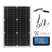 100W saulės panelės rinkinys DC 12V 24V IP67 atsparus vandeniui pilnas saulės energijos įkroviklis su 20A valdikliu black