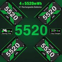 Elegamefy 4 x 5520 Mwh baterija, skirta Xbox Series X/xbox Series S valdikliui, baterijų paketas, skirtas Xbox One/one S/one X/one Elite valdikliui, įkrovimo stotelė, vidinė žaidimo valiuta