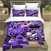 3D Spausdintas Anime Besišypsantys Gyvūnai CATNAP DOGDAY Lovos Patalynės Komplektas Visiškai Naujas Šauni Anime Antklodės Užvalkalas Pagalvės Užvalkalas Mielas Karikatūrinis Vaikų Dovana EU single(135x200cm) white