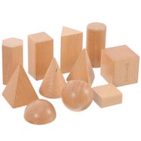 Gadpiparty Mediniai kubeliai, Statybiniai kaladėlės, Geometrinės figūros, 3D, 12 vnt., Mediniai 3D modeliai, Matematika, Ovalas, Piramidė, Geometriniai modeliai, Mokymasis brown