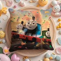 T-Thomas The Train Cushion Cover Home & Car Multi-Scene Pillow Cover - Reversible, Soft & Durable for Daily Use 30X30cm black