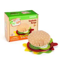 28PCS Felt Food Burger Sandwich Food Set Children Pretend Play Toys Food Sandwich Toys Children's Kitchen Role Playing Gifts beige