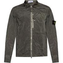 Stone Island Ss25 Nylon Metal Solid Logo Patch Zip Long Sleeve Jacket Men Jacket Green K1S1512000-05S0019-V0054 M gray