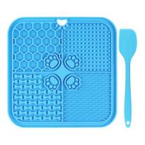 Dog Lick Mat with Suction Cup Interactive Pet Feeding Mat for Slow Feeding Anxiety Relief Pet Licking Pad for Large Small Dogs Cats mėlyna