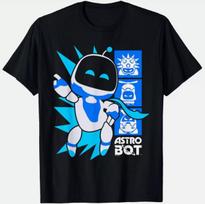 Ripple Junction x Astro Bot Rescue Mission Victory Pose Game Black T-Shirt S-5XL Unisex T-Shirt XXXL blue