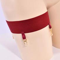2Pcs Stretchy Thigh Band Leg Rings Metal Clips Collocation Hose Garter Belt With Anti-Slip Silicone Band For Stockings one size brown