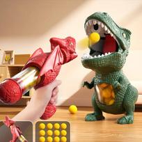 Fun Dinosaur Shooting Tyrannosaurus Ball Soft Bullet Gun Toy Set Parent-child Interactive Air-powered Soft Bullet Gun Toy Gift black