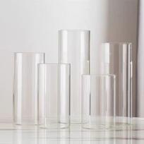 Europos stiliaus skaidrus borosilikatinio stiklo žvakidė su kamštienos sandarikliu vestuvių aromatinėms žvakėms. 47 bamboo lid white