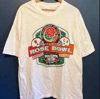 Vintage 2002 Rose Bowl Nebraska Huskers Vs Miami Hurricanes Football Tee shirt M gray