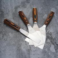 Putty Knife Set, 4 Stainless Steel Scraper Tools with Wooden Handle for   Repair, Paint Scraping, Plastering, black