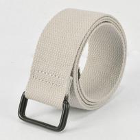 Elastic Free Punch Canvas Belt Double Ring Buckle Pants Belt Cotton Canvas Buckle Belt Cloth Fabric Men's Best Canvas Belt 110cm juoda
