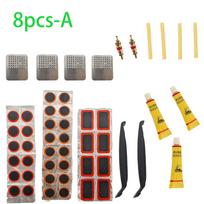Inner Tire Repair Set Bag Multifunction Portable Emergency Combination Tools Bike Pump Tire Lever Rubber Patch Spanner 7PCS gray
