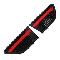 1 Pair Front Side Air Vent Grille LR006306 Left Right Red Stripe Style Replacement for Range Rover Sport L320 2005 to 2009 black