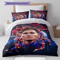 Soccer Player Alvarez Team Collage Print 3 Pieces Duvet Cover Set Football Fan Bedding Bedroom Home Decor Without Pillow Core Comforter 135x200cm black