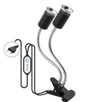 Roplių šildymo lempa Besisukantis dvigubos galvutės roplių šviesos laikiklis UVA UVB šildymo lemputė 25W 50W 75W vėžliams, driežams, gyvatėms, augalams juoda