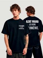 Juodi sportiniai marškinėliai su Azat Mard spaudiniu 2XL brown