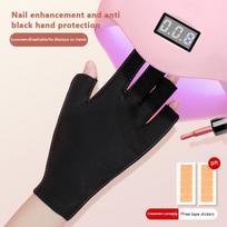 Apsauginės pirštinės nuo UV spinduliuotės LED lempa Nagų UV apsaugos pirštinė Nagų dailės gelis Nagų džiovinimo lemputė Nagų dailės įranga onesize black