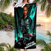 Lewis Hamilton madingas paplūdimio rankšluostis nešiojamas minkštas greitai džiūstantis rankšluostis plaukimui, stovyklavimui, atostogoms 70cmx140cm(27x55inch)