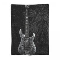 Electric Guitar 3D Classical Guitar  Blanket Fleece Sofa Throw Blanket Multi-function for Bedroom Office Throws Bedspread Quilt 30x40in gray