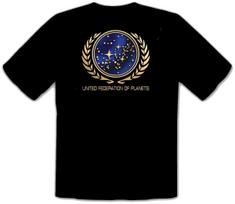 Star Trek Wars United Federation of Planet Black T-Shirt -317- 4XL blue