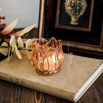 Retro Tulip Glass Candle Holder Romantic Wedding Clear Table Candle Ornament Household Jewelry Accessories Craft Gifts Household Decoration ruda