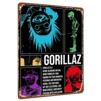 Gorillaz Virtualus Grupinis Animacinis Personažo Menas Metalinis Skardinis Ženklas Namų Dekoras Muzikinis Plakatas Dovana 20x30cm（7.8x11.8inch） blue