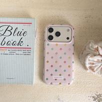 Colorful Polka Dot Round-Edge Phone Case for iPhone 14/13/Apple 17/16/15 Pro Max with Drop Protection Pro Max 15 beige