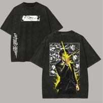 Manga Jujutsu Kaisen Tshirt Hiromi Higuruma Washed T Shirt Summer Short Sleeve Casual Loose Cotton Tee Tops Mens Clothing S white
