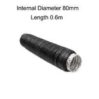 1PC 80/100/110/125/150mm Silencing Aluminum Foil Tube 0.6 Meter PVC Aluminum Tube Air Ventilation Pipe Hose Flexible Exhaust ID80mmX0.6M (Gray)