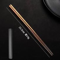23.5cm Pure Titanium Ice Crystal Anti-slip Chopstick with Travel Box - Portable, Anti-mold, Single Chopstick for Students. Standard black