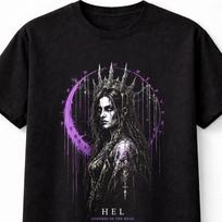 Hel Norse Goddess Viking Mythology Moon Rune Unisex TShirt XL black