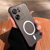Case for Xiaomi 13T Pro,13T Cute Airbag Corner Pastel Matte Magnetic Casing Semi Shockproof Phone Cover Xiaomi 13T matinė juoda spalva