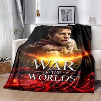 The War of the Worlds Alien Tripod Retro Print Soft Flannel Throw Blanket Warm Sofa Bed Home Decor Cover 80cm x 120cm gray