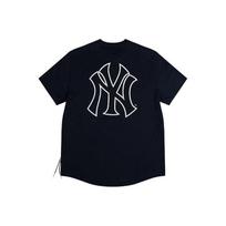 New Era MLB Series New York Yankees Large Logo Summer American Short Sleeve T-Shirt Unisex Tops Navy-Blue 12715369 XL gray