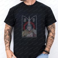 Retro Game Blasphemous Trend Short-sleeved Men's and Women's Universal Shirt with Pattern Over M gray