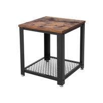 VASAGLE Side, Industrial End, Coffee Table, with Metal Frame, Easy to Put Together, for Living Room, Bedroom, Kitchen, Rustic Brown and Black LET41X ruda